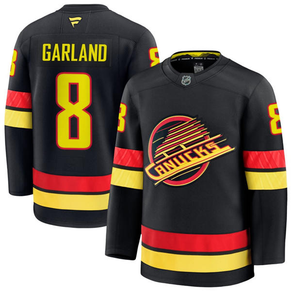Men's Vancouver Canucks #8 Conor Garland Fanatics Black Alternate Premium Jersey